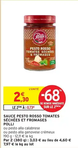 Intermarché Hyper POLLI Sauce pesto rosso tomates séchées et fromages offre