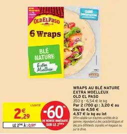 Intermarché Hyper OLD EL PASO Wraps au blé nature extra moelleux offre