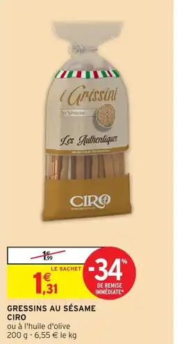 Intermarché Hyper CIRO Gressins au sésame offre