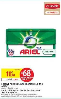 Intermarché Hyper ARIEL Lessive pods 33 lavages original 3 en 1 offre