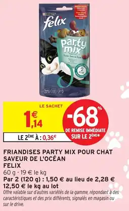 Intermarché Hyper FELIX Friandises party mix pour chat saveur de l'océan offre