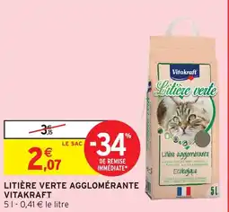 Intermarché Hyper VITAKRAFT Litière verte agglomérante offre