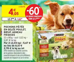 Intermarché Hyper FRISKIES Pochons pâtée en gelée poulet, bœuf, agneau offre