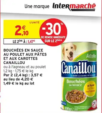 Intermarché Hyper CANAILLOU Bouchées en sauce au poulet aux pâtes et aux carottes offre