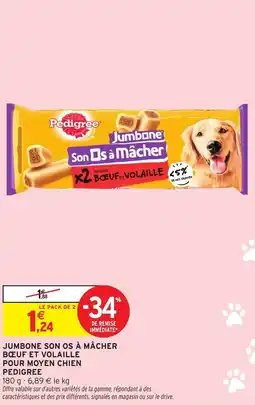 Intermarché Hyper PEDIGREE Jumbone son os à mâcher bœuf et volaille pour moyen chien offre