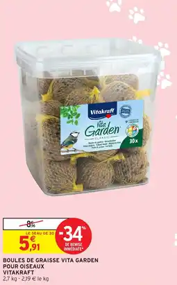 Intermarché Hyper VITAKRAFT Boules de graisse vita garden pour oiseaux offre