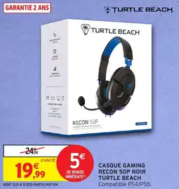 Intermarché Hyper TURTLE BEACH  Casque gaming recon 50p noir offre