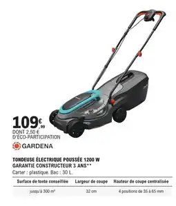 E.Leclerc Brico GARDENA Tondeuse électrique poussée 1200 w offre