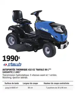 E.Leclerc Brico STAUB Autoportée thermique 432 cc "rafale 99 l" offre