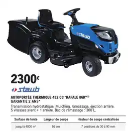 E.Leclerc Brico STAUB Autoportée thermique 432 cc "rafale 86r" offre