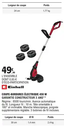 E.Leclerc Brico EINHELL Coupe-bordures électrique 450 w offre