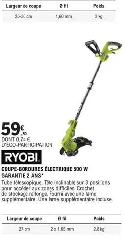 E.Leclerc Brico RYOBI Coupe-bordures électrique 500 w offre