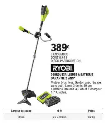 E.Leclerc Brico RYOBI Débroussailleuse à batterie offre