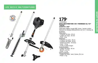 E.Leclerc Brico "FOXTER" Outils multifonctions 4 en 1 thermiques 42,7 cc offre