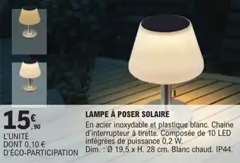 E.Leclerc Brico Lampe à poser solaire offre