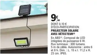 E.Leclerc Brico Projecteur solaire avec détecteur offre