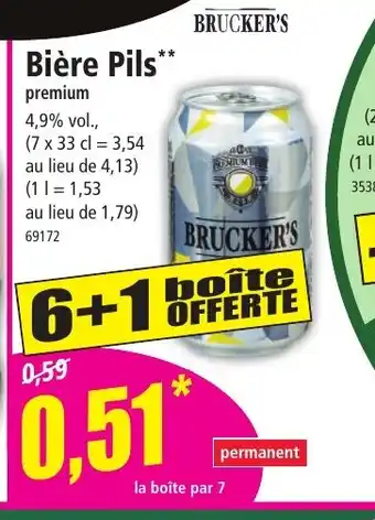 Norma BRUCKER'S Bière Pils offre