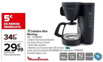 Carrefour Cafetière filtre morning offre