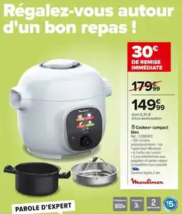 Carrefour Moulinex cookeo compact bleu offre