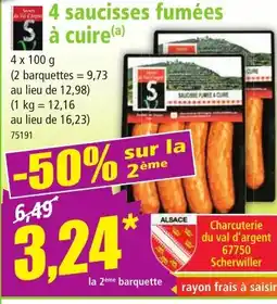 Norma 4 saucisses fumées à cuire offre