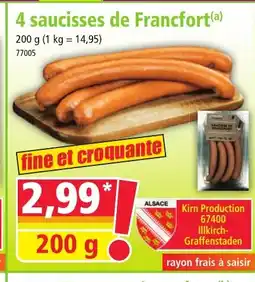 Norma 4 saucisses de Francfort offre