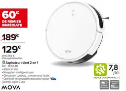 Carrefour Mova aspirateur robot 2 en 1 offre