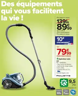 Carrefour Rowenta aspirateur sans sac offre