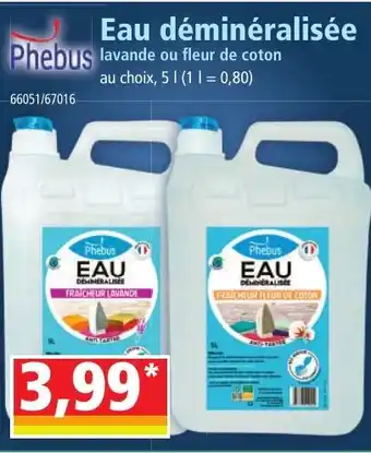 Norma PHEBUS Eau déminéralisée offre