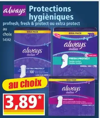 Norma ALWAYS Protections hygièniques offre