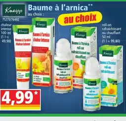 Norma KNEIPP Baume à l'arnica offre