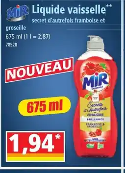 Norma MIR Liquide vaisselle offre