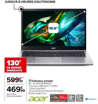 Carrefour Acer ordinateur portable offre