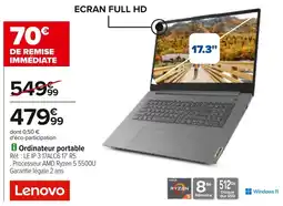 Carrefour Lenovo ordinateur portable offre