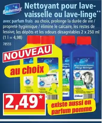 Norma Nettoyant pour lave- vaisselle ou lave-linge offre