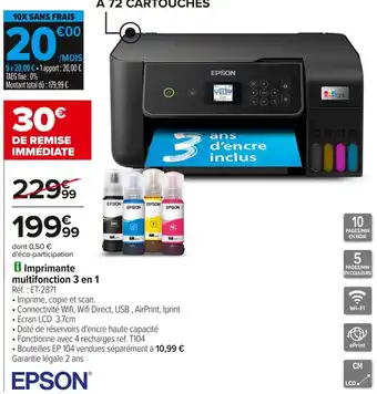 Carrefour Epson imprimante multifonction 3 en 1 offre