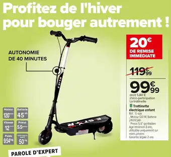 Carrefour Trottinette electrique enfant offre