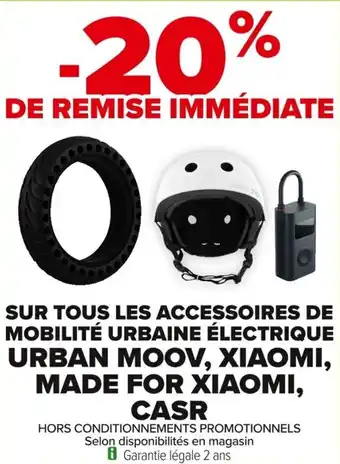 Carrefour Sur tous les accessoires de mobilité urbaine électrique urban moov xiaomi made for xiaomi casr offre