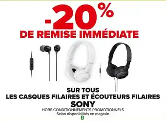 Carrefour Sur tous les casques filaires et ecouteurs filaires sony offre