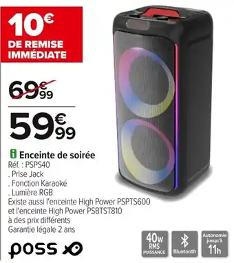 Carrefour Enceinte de soiree offre