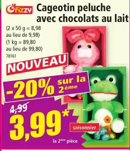 Norma Cageotin peluche avec chocolats au lait offre