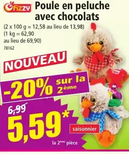 Norma Poule en peluche avec chocolats offre