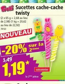 Norma TROLLI Sucettes cache-cache twisty offre