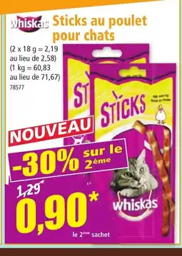 Norma WHISKAS Sticks au poult pour chats offre