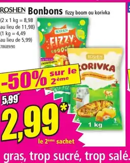 Norma ROSHEN Bonbons fizzy boom ou korivka offre