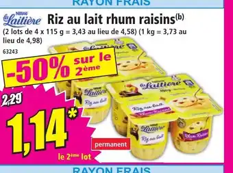 Norma Riz au lait rhum raisins offre