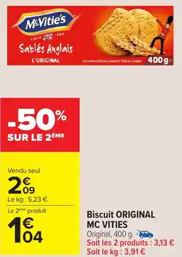 Carrefour Market Biscuit ORIGINAL McVitie's offre