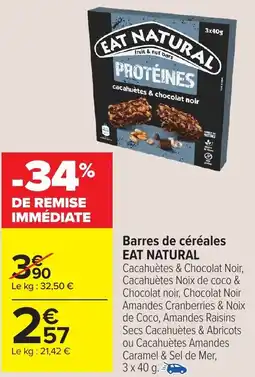 Carrefour Market Barres de céréales EAT NATURAL offre