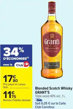 Carrefour Market Blended Scotch Whisky GRANT'S offre