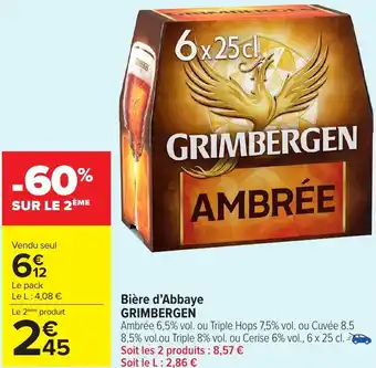 Carrefour Market Bière d'Abbaye GRIMBERGEN offre