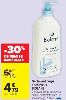 Carrefour Market Gel lavant corps et cheveux Biolane offre